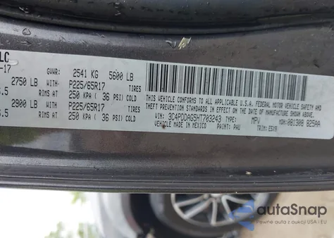 2017 Dodge Journey Se Awd from USA, damaged, VIN 3C4PDDAG5HT703243